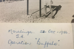 Patrick Savage outside Maralinga PO 1956