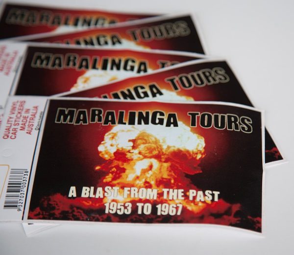 Maralinga Tours Car Sticker, scattered