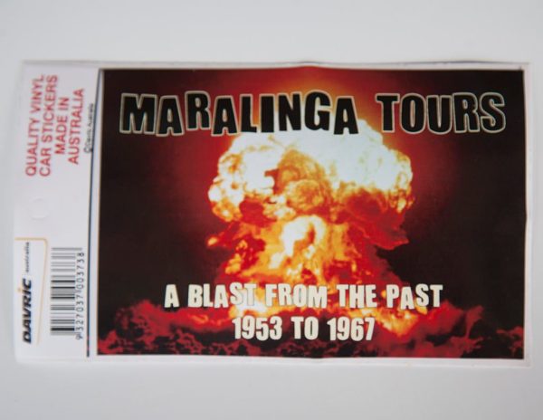Maralinga Tours Car Sticker, single